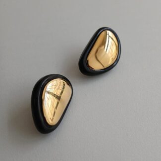 Solara Black & Gold Statement Earrings