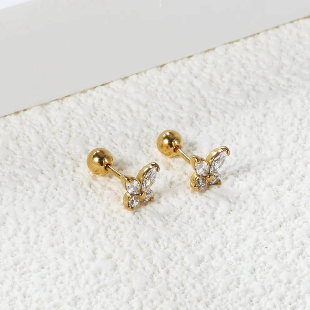 Mini Muse gold CZ stud earrings collection Kenya