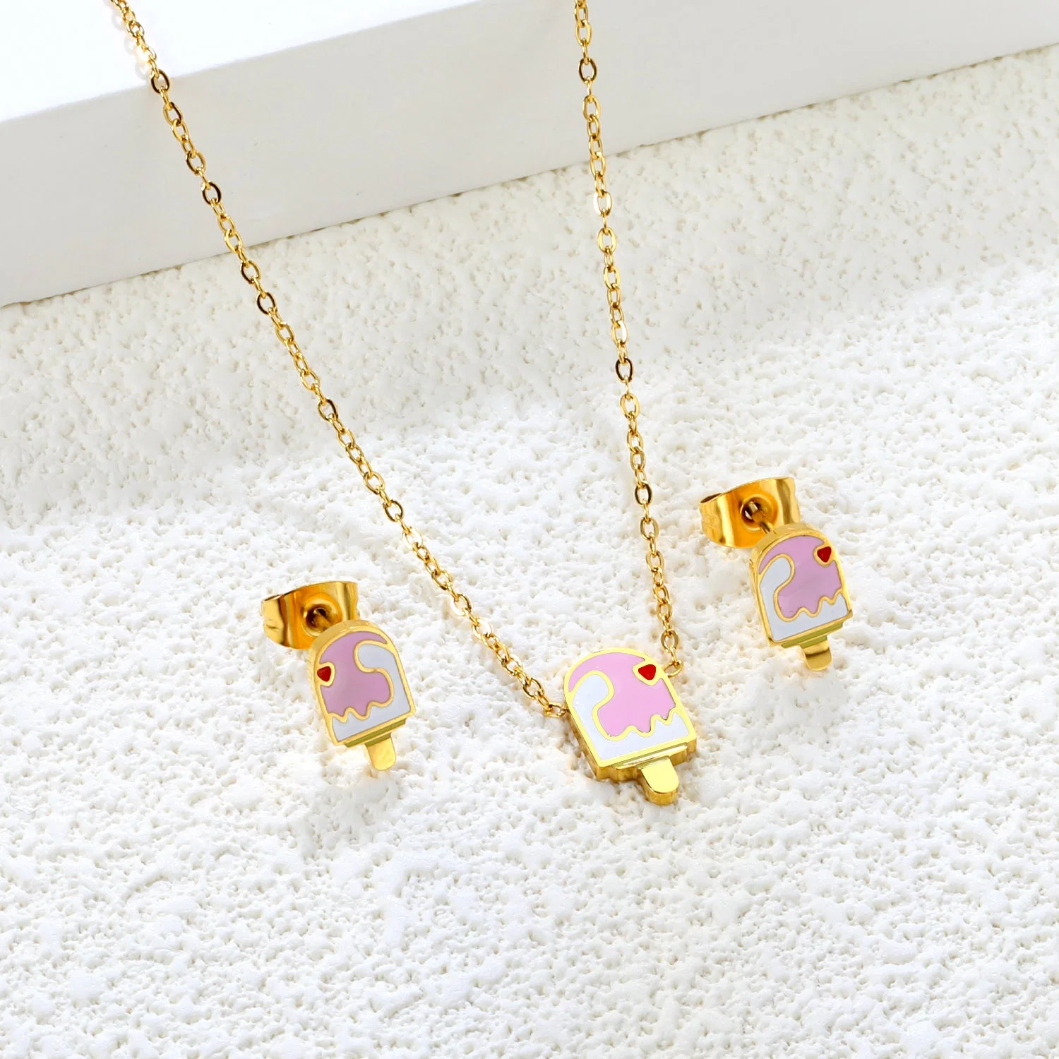 Ice cream gold jewellery set Kenya - necklace and earrings