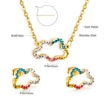 Rainbow cloud crystal gold jewellery set Kenya - necklace and earrings