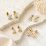 Bella gold CZ stud earrings collection Kenya